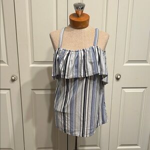Cable & Gauge Blue and White Striped Top